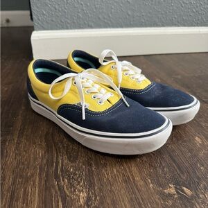 VANS comfycush yellow and navy blue, size 7 men or 8.5 women
